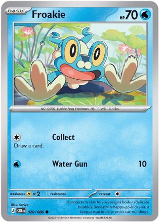 Froakie 020/086  - Reverse Holofoil ME04 Chaos Rising - Common