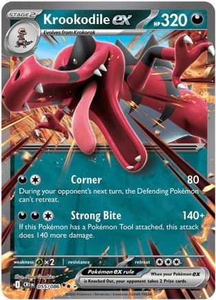 Krookodile ex 055  - Holofoil ME04 Chaos Rising - Double Rare