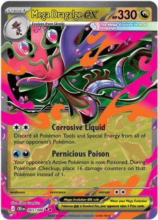 Mega Dragalge ex 065/086  - Holofoil ME04 Chaos Rising - Double Rare
