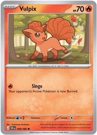 Vulpix 008  - Reverse Holofoil ME04 Chaos Rising - Common