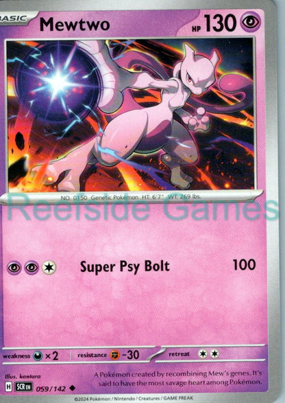MEWTWO 59/142 Uncommon Stellar Crown Pokemon Near Mint