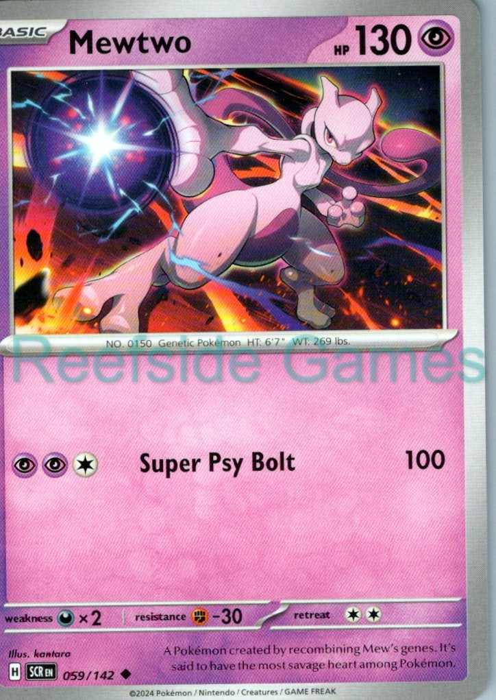 MEWTWO 59/142 Uncommon Stellar Crown Pokemon Near Mint