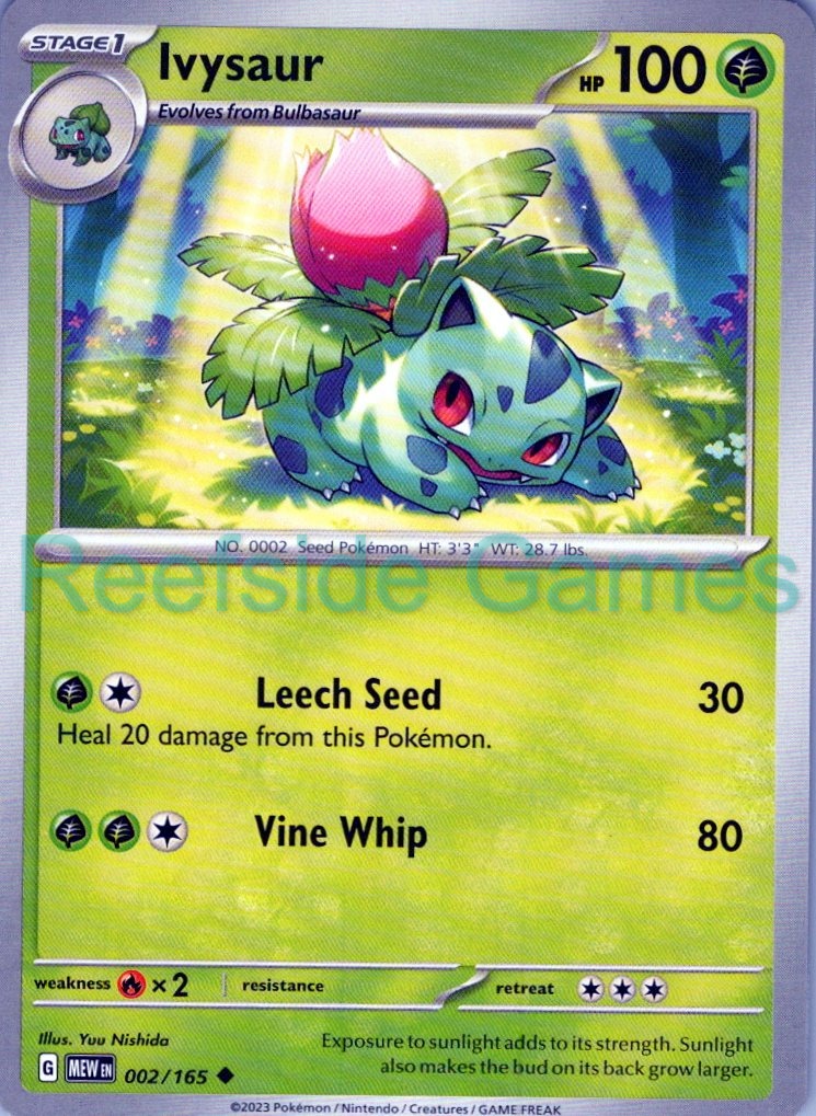 IVYSAUR 002/165 Uncommon 151 Pokemon Near Mint