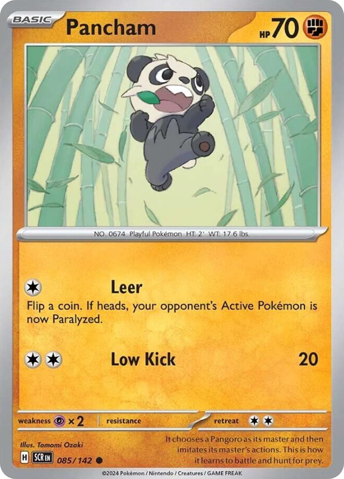PANCHAM 85/142 Common Stellar Crown Pokemon Reverse Holo Near Mint