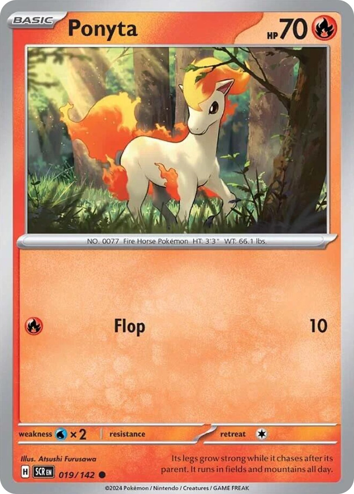 PONYTA 19/142 Common Stellar Crown Pokemon Reverse Holo Near Mint