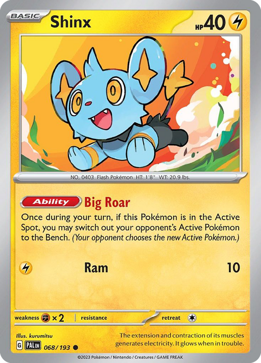 SHINX 068/193 Common Paldea Evolved Pokemon Near Mint