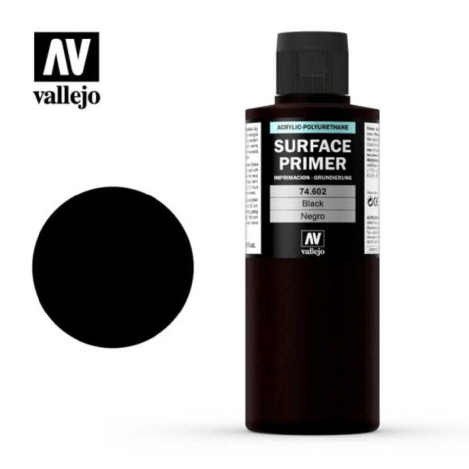 Vallejo - Surface Primer  Colour Black 200ml