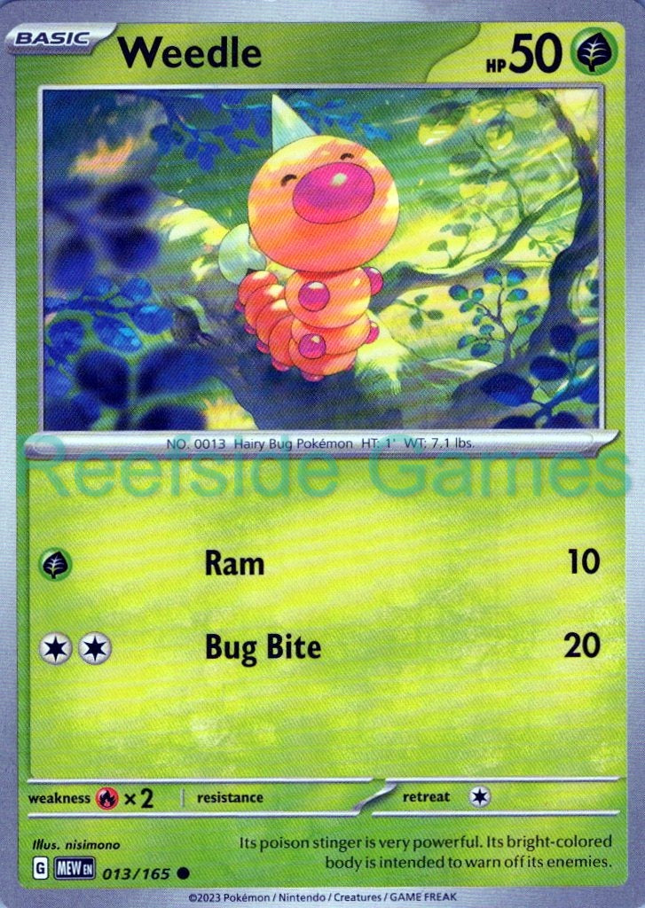 WEEDLE 013/165 Common 151 Pokemon Near Mint