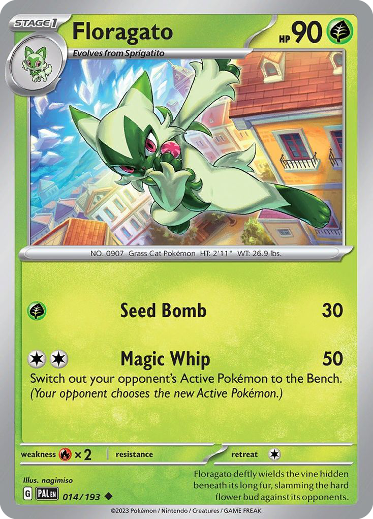 FLORAGATO 014/193 Uncommon Paldea Evolved Pokemon Near Mint