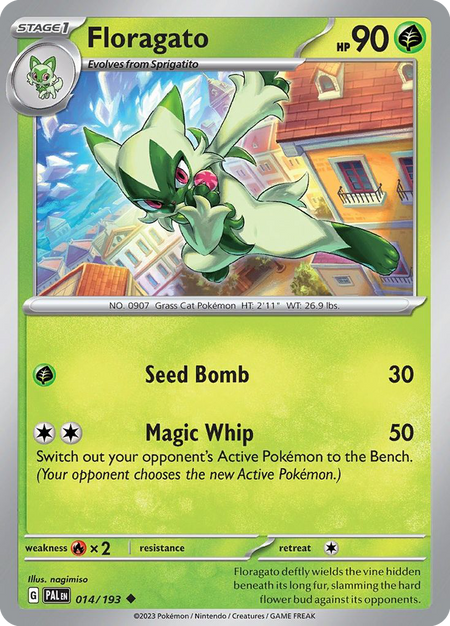 FLORAGATO 014/193 Uncommon Paldea Evolved Pokemon Near Mint