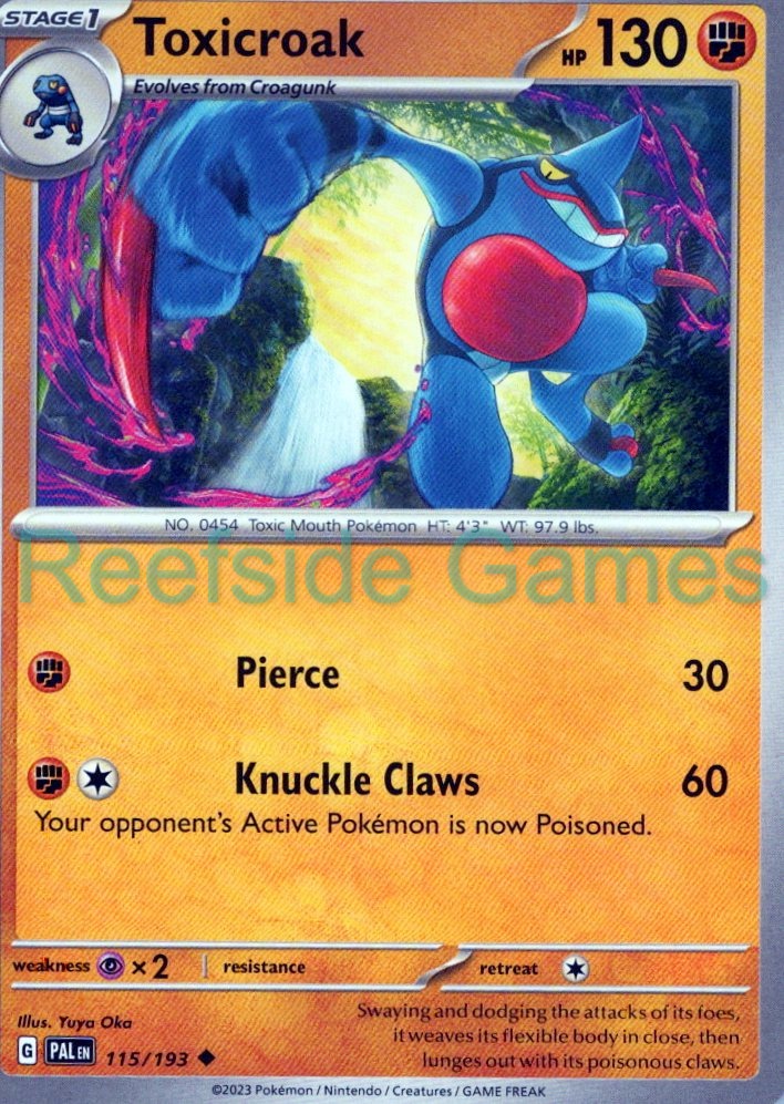 TOXICROAK 115/193 Uncommon Paldea Evolved Pokemon Near Mint