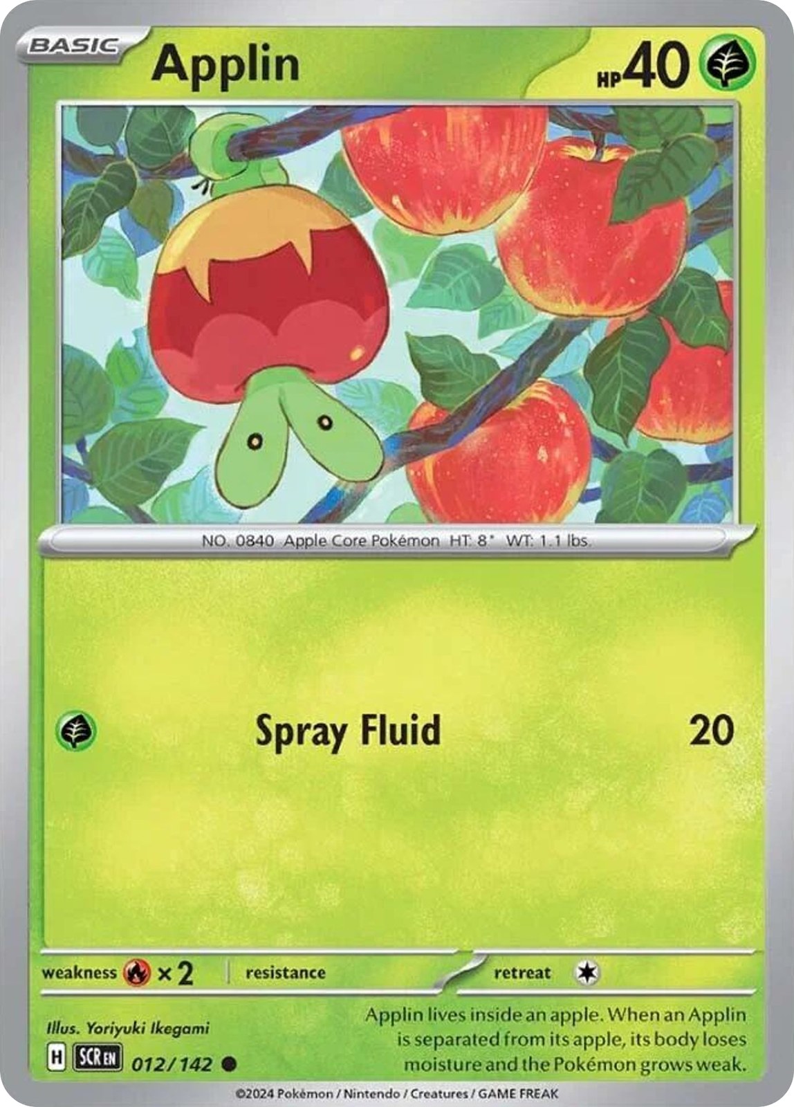 APPLIN 12/142 Common Stellar Crown Pokemon Near Mint