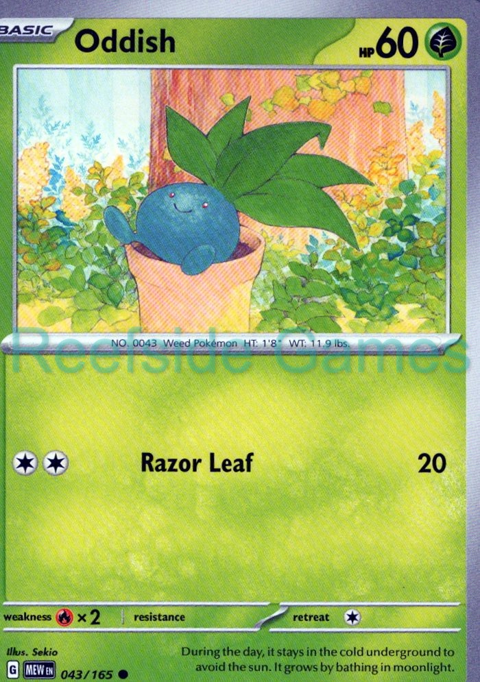 ODDISH 043/165 Common 151 Pokemon Near Mint