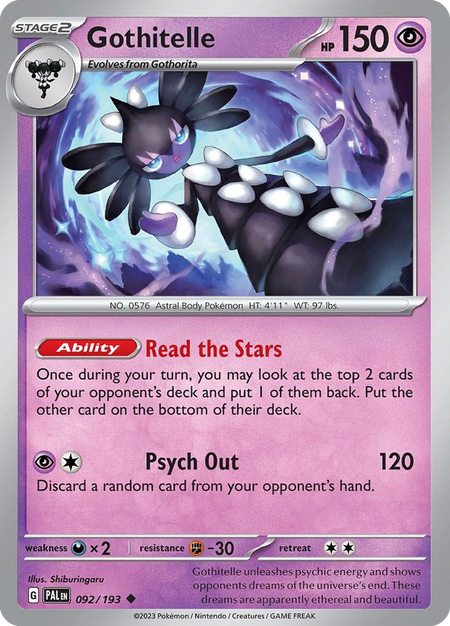 GOTHITELLE 092/193 Uncommon Paldea Evolved Pokemon Near Mint
