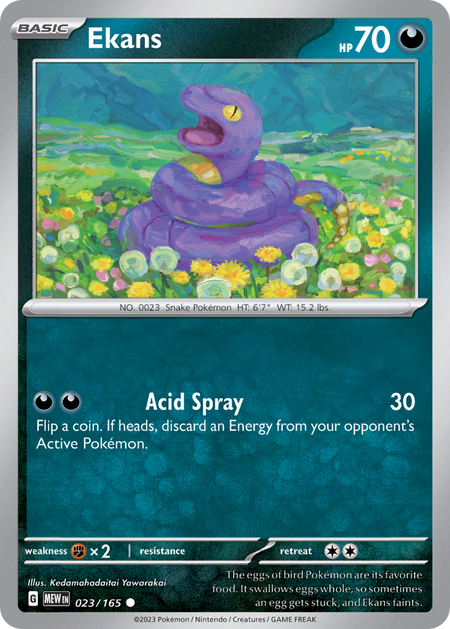 EKANS 023/165 Common 151 Pokemon Near Mint