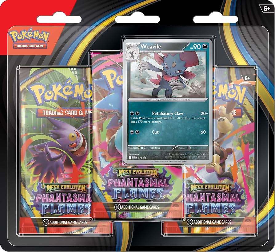 Pokemon TCG Mega Evolutions 2 Phantasmal Flames Three booster blister