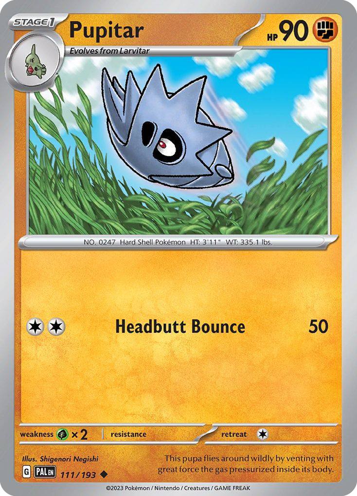 PUPITAR 111/193 Uncommon Paldea Evolved Pokemon Near Mint