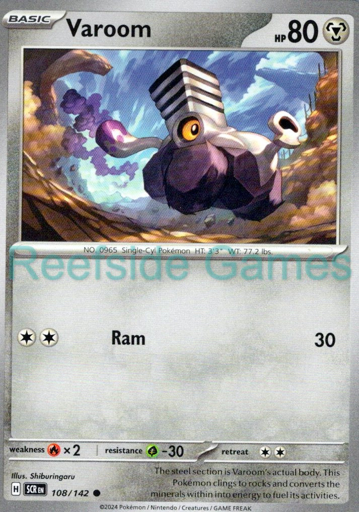 VAROOM 108/142 Common Stellar Crown Pokemon Near Mint