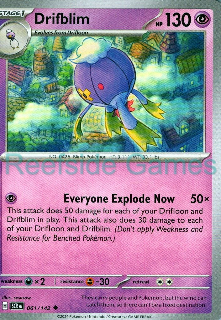 DRIFBLIM 61/142 Uncommon Stellar Crown Pokemon Near Mint