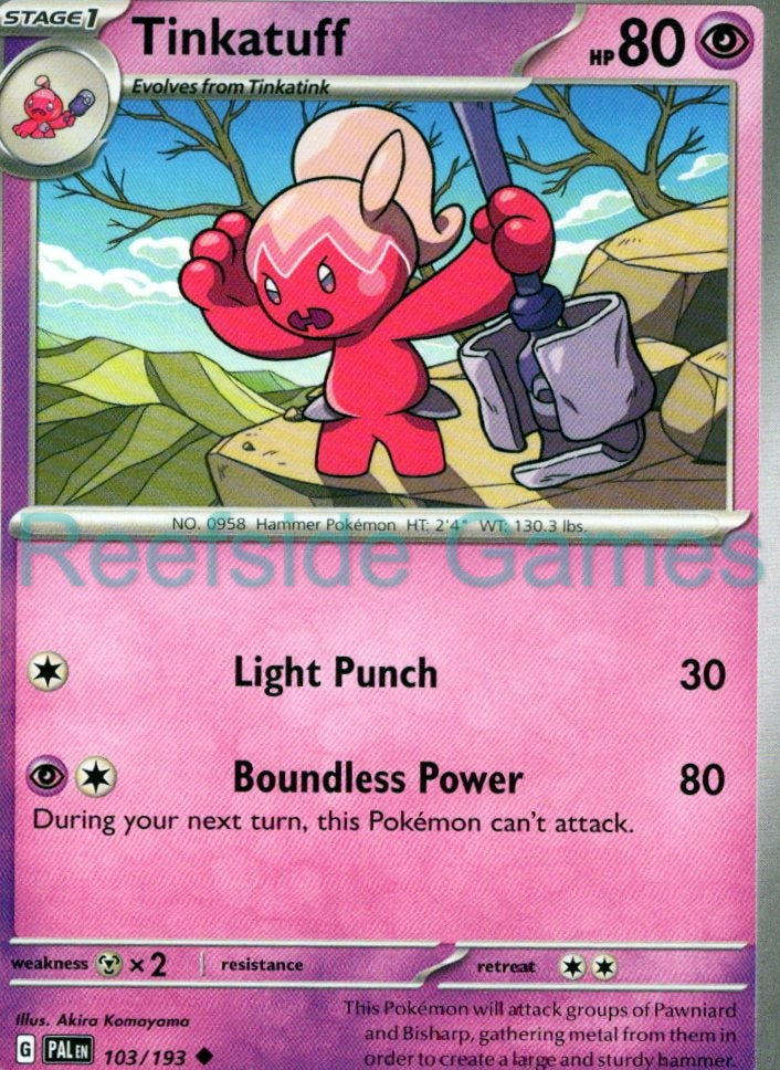 TINKATUFF 103/193 Uncommon Paldea Evolved Pokemon Near Mint