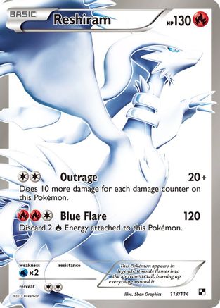 Reshiram (113 Full Art) (113 Full Art) 113/114  - Holofoil Black and White - Ultra Rare
