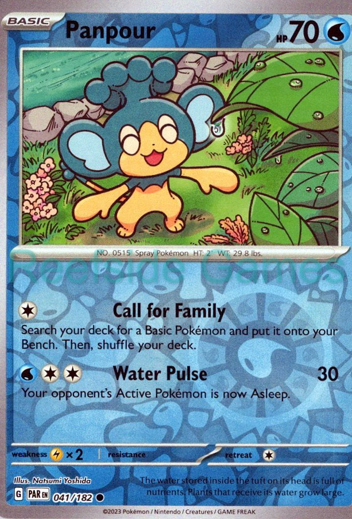 PANPOUR 041/182 Common Paradox Rift Pokemon Reverse Holo Near Mint