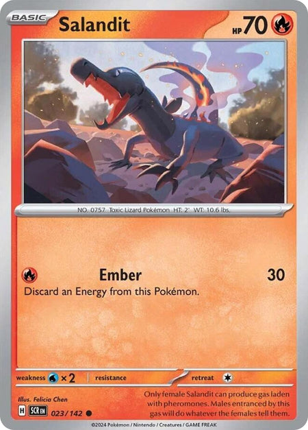 SALANDIT 23/142 Common Stellar Crown Pokemon Near Mint