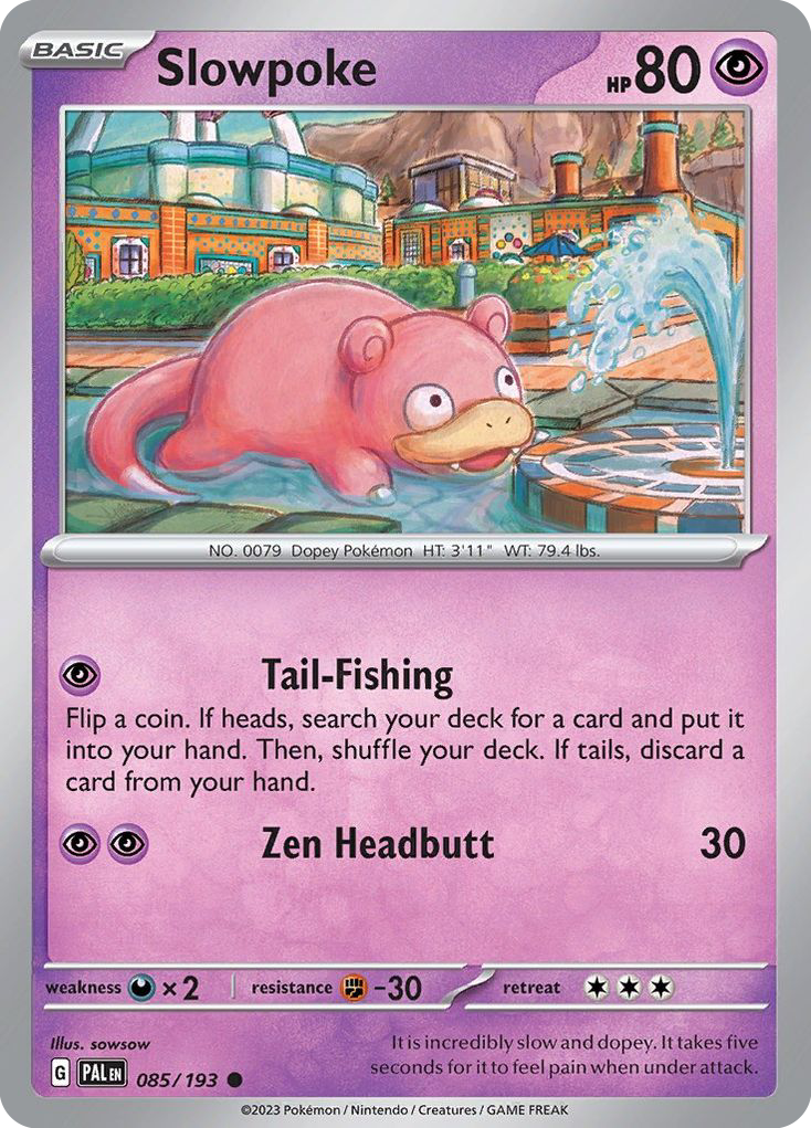 SLOWPOKE 085/193 Common Paldea Evolved Pokemon Near Mint