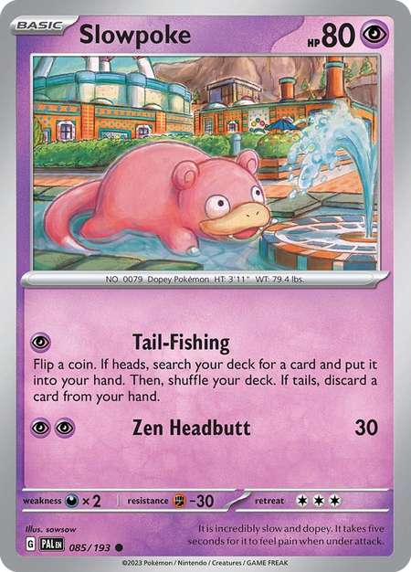 SLOWPOKE 085/193 Common Paldea Evolved Pokemon Near Mint