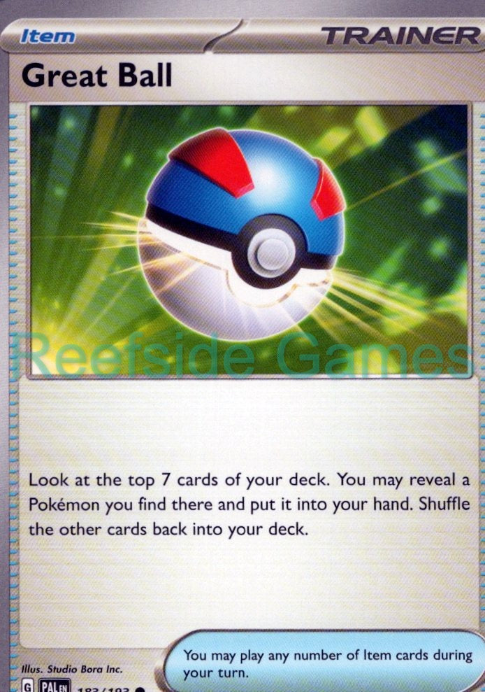 GREAT BALL 183/193 Common Paldea Evolved Pokemon Near Mint