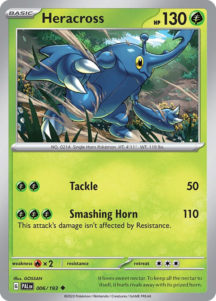 HERACROSS 006/193 Uncommon Paldea Evolved Pokemon Near Mint