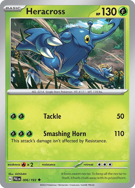 HERACROSS 006/193 Uncommon Paldea Evolved Pokemon Near Mint