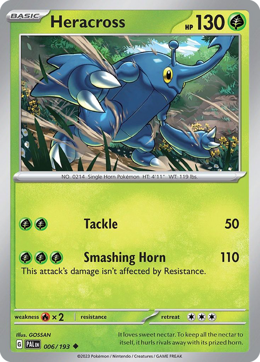 HERACROSS 006/193 Uncommon Paldea Evolved Pokemon Near Mint