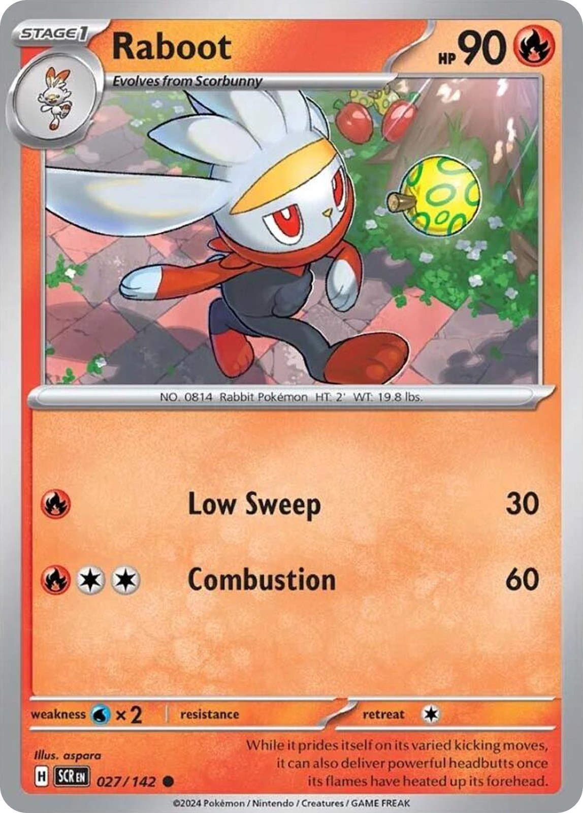 RABOOT 27/142 Common Stellar Crown Pokemon Near Mint