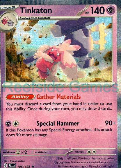 TINKATON 105/193 Rare Paldea Evolved Pokemon Near Mint
