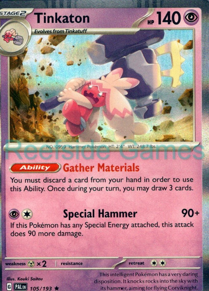 TINKATON 105/193 Rare Paldea Evolved Pokemon Near Mint