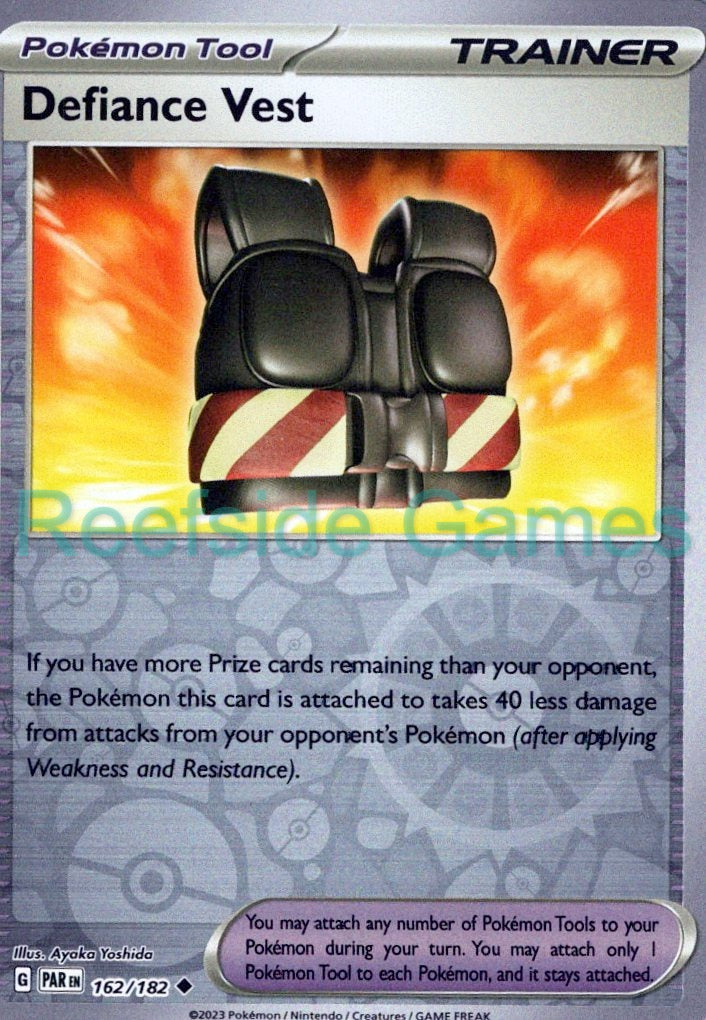 DEFIANCE VEST 162/182 Uncommon Paradox Rift Pokemon Reverse Holo Near Mint