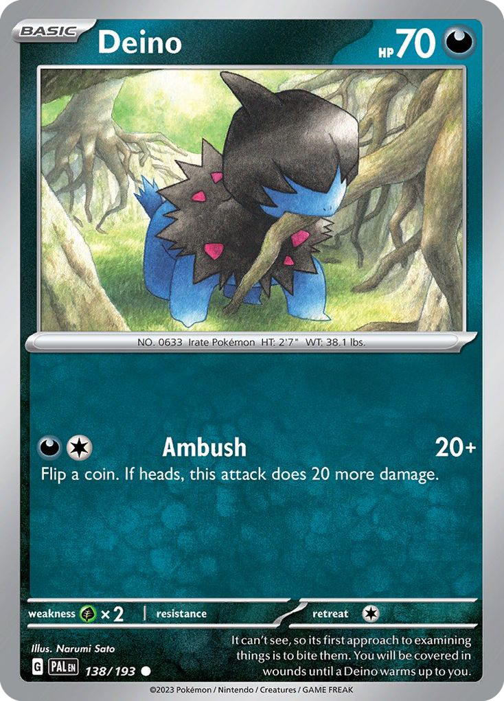 DEINO 138/193 Common Paldea Evolved Pokemon Near Mint