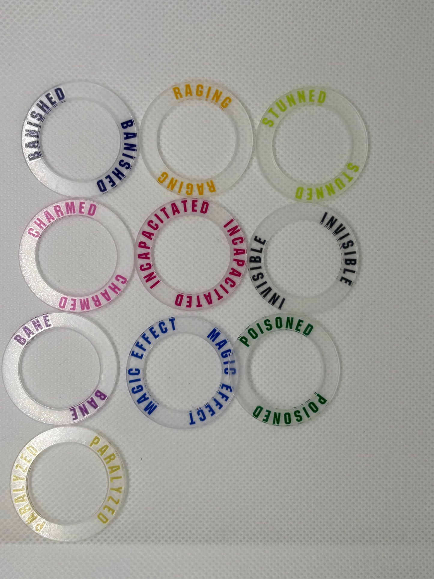 Acrylic Conditioning Rings for D&D Players