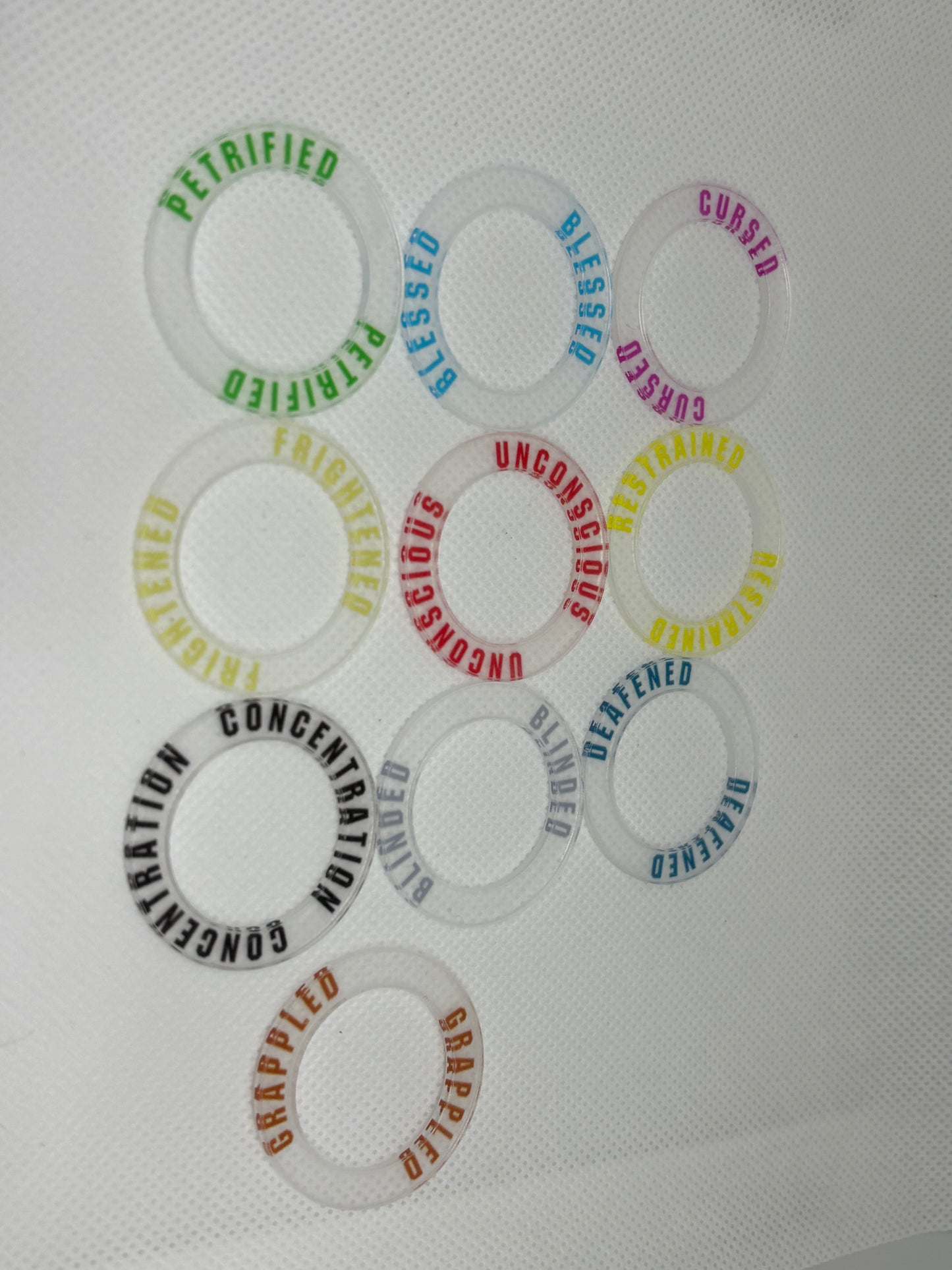 Acrylic Conditioning Rings for D&D Players