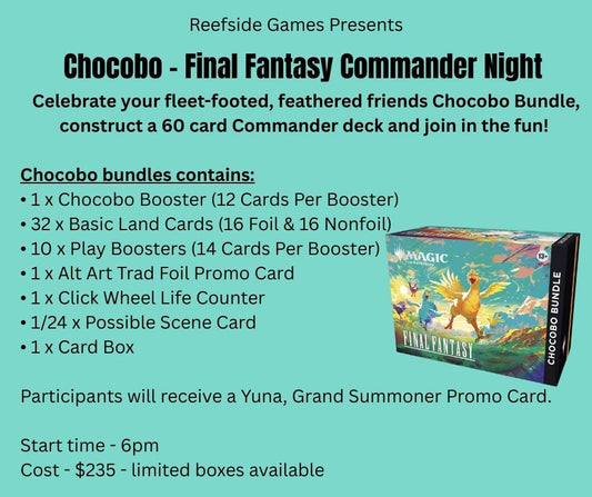 TICKETED EVENT - CHOCOBO COMMANDER NIGHT - THURSDAY 11TH DECEMBER