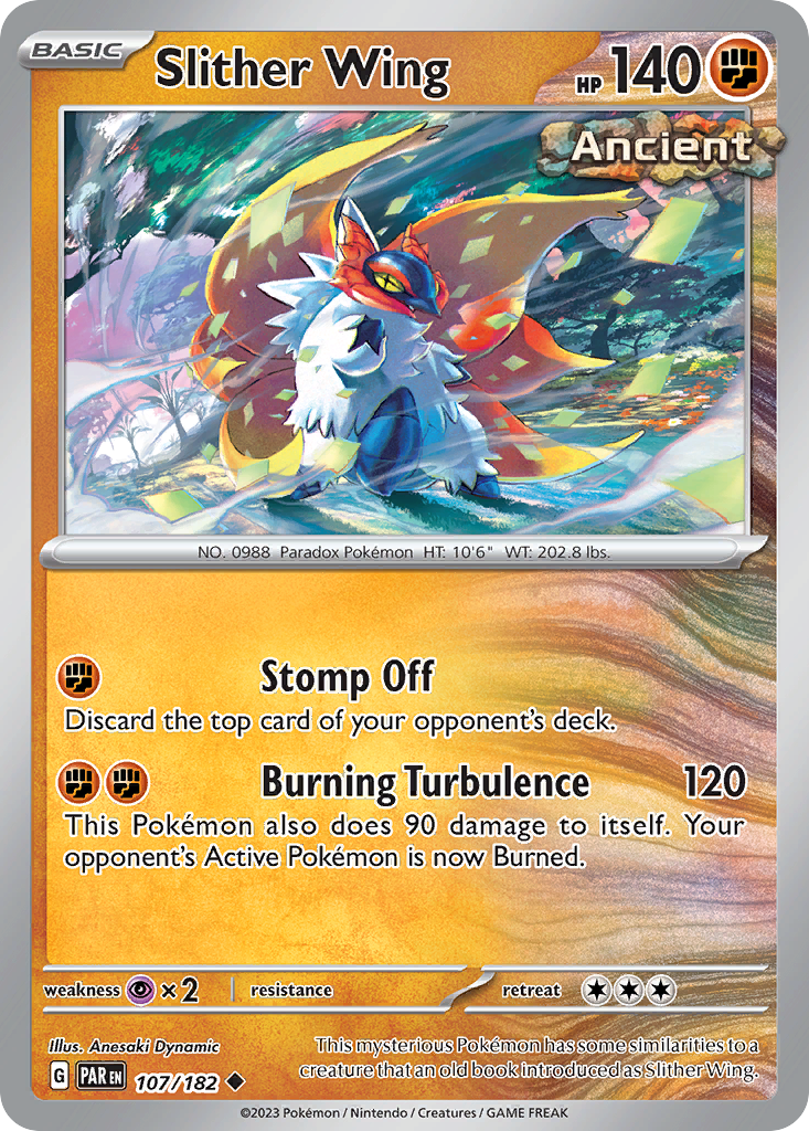 SLITHER WING 107/182 Uncommon Paradox Rift Pokemon Near Mint
