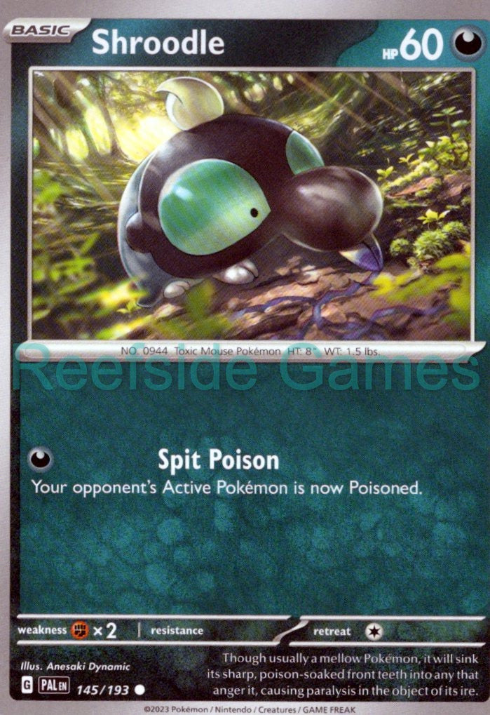 SHROODLE 145/193 Common Paldea Evolved Pokemon Near Mint