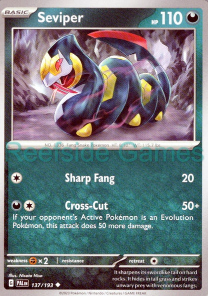 SEVIPER 137/193 Uncommon Paldea Evolved Pokemon Near Mint