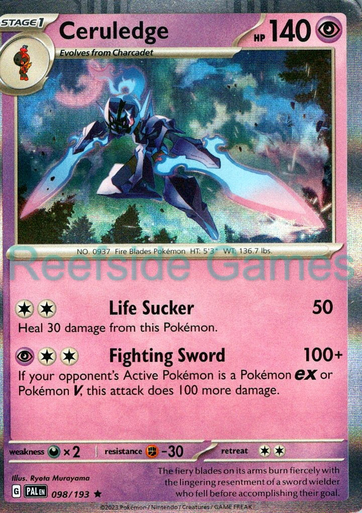 CERULEDGE 098/193 Rare Paldea Evolved Pokemon Near Mint