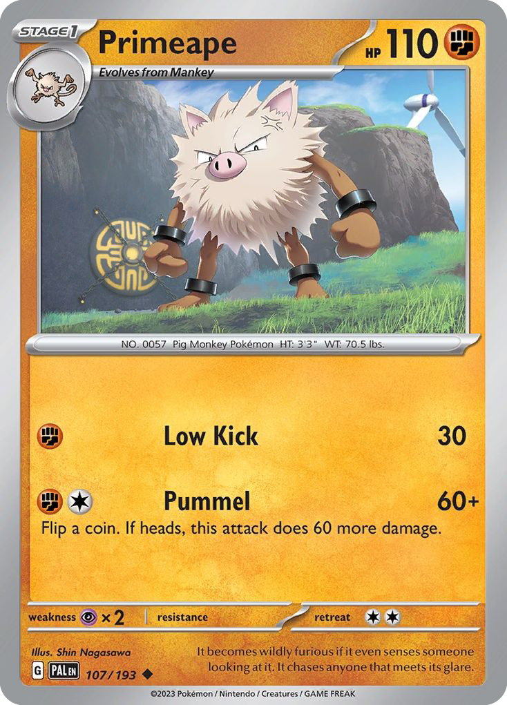 PRIMEAPE 107/193 Uncommon Paldea Evolved Pokemon Near Mint