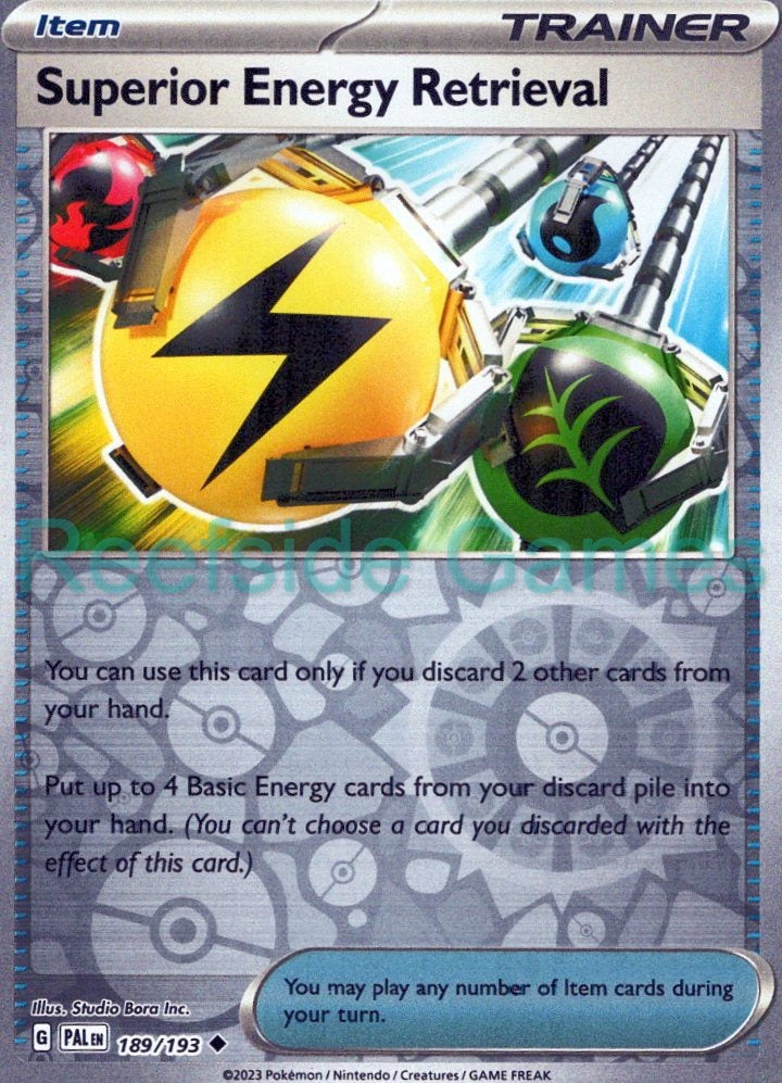 SUPERIOR ENERGY RETRIEVAL 189/193 Uncommon Paldea Evolved Pokemon Near Mint