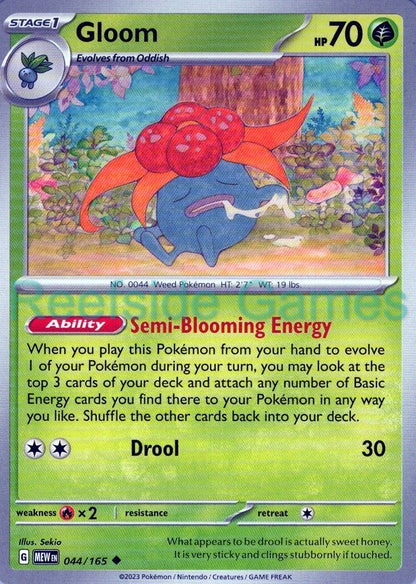 GLOOM 044/165 Uncommon 151 Pokemon Near Mint