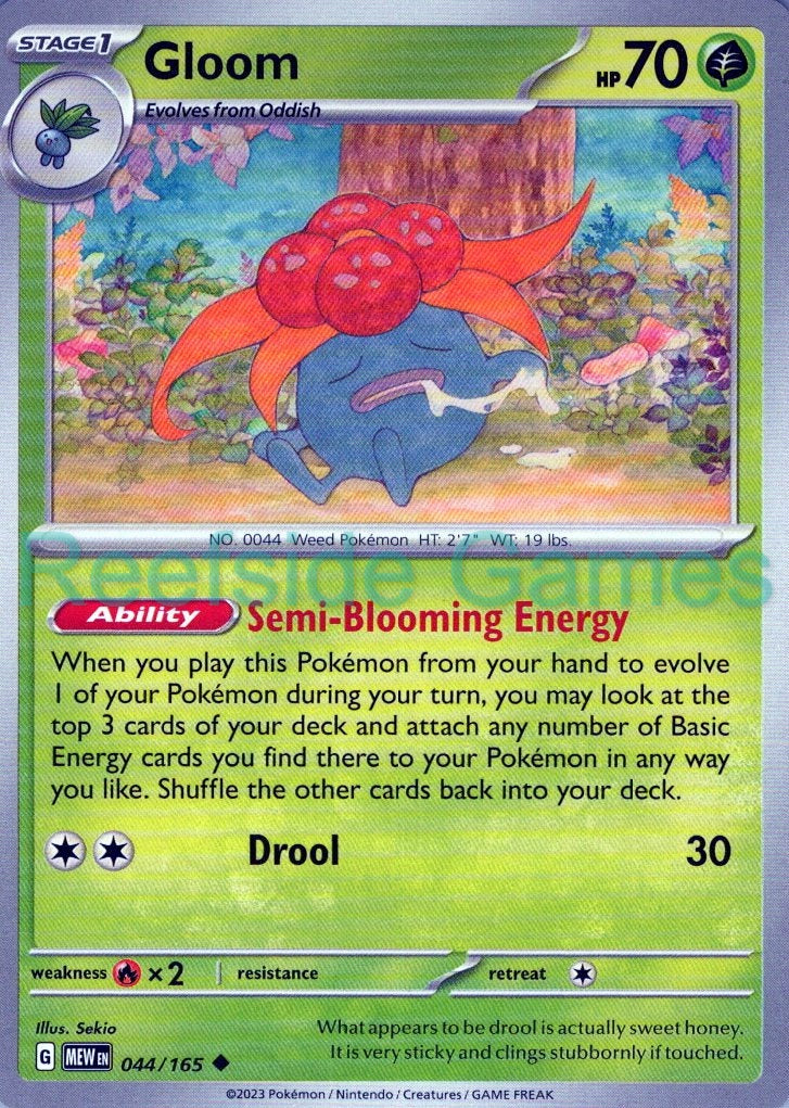 GLOOM 044/165 Uncommon 151 Pokemon Near Mint