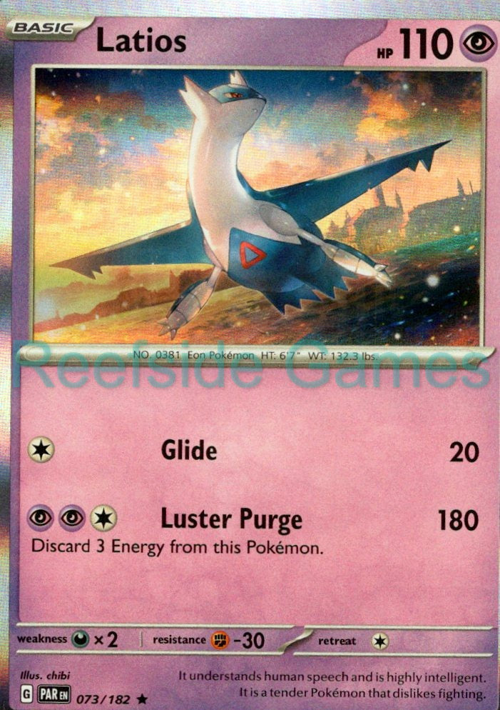 LATIOS 073/182 Rare Paradox Rift Pokemon Holo Near Mint